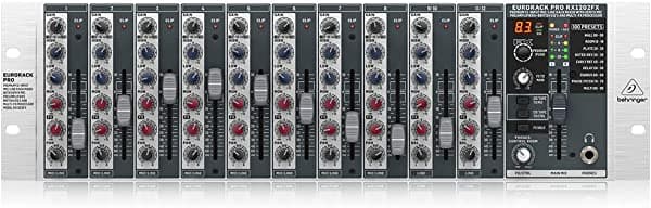 Behringer RX1202FX V2 - Mezclador de rack de micrófono/línea prémium de 12 entradas con preamplificadores de micrófono XENYX, ecualizadores británicos y procesador multiFX