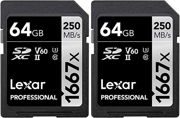 Lexar Profesional SDHC/SDXC 1667x UHS-II 64GB Tarjeta de memoria 2 Pack (LSD64GCBNA1667) E1LXLSD64GCBNA1667