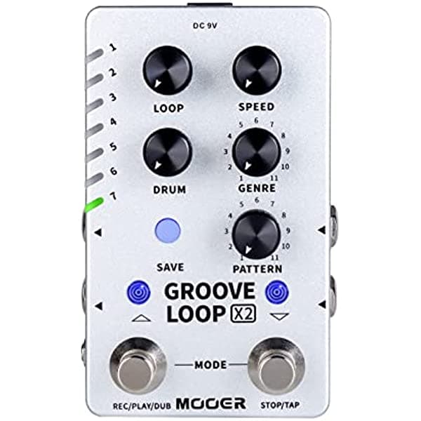 MOOER Groove Loop X2 Ultimate Guitarra Looper Pedal estéreo mono looper y pedal combinado de batería con 14 ranuras de ahorro, 140 bucles de minutos, 121 ranuras de batería, software editor M721