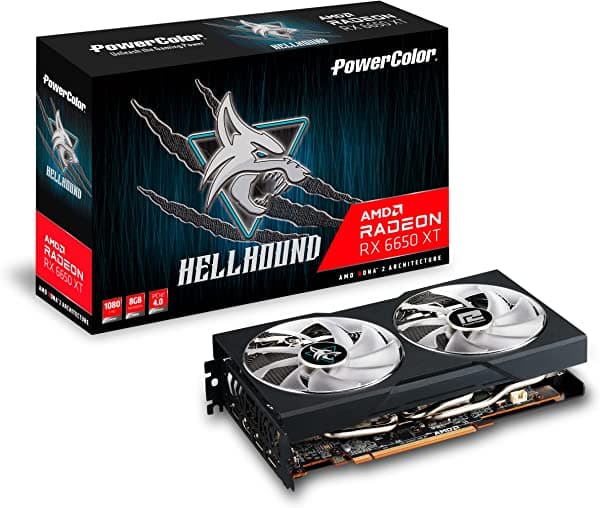 PowerColor Hellhound - Tarjeta gráfica AMD Radeon RX 6650 XT con memoria GDDR6 de 8 GB AXRX 6650XT 8GBD6-3DHL/OC