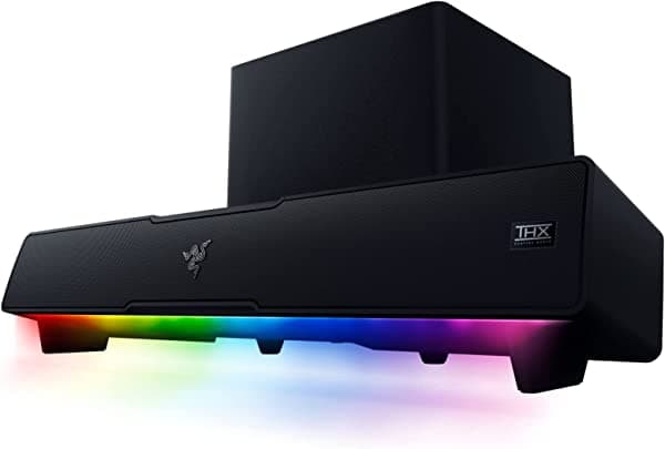 Razer Leviathan V2: Barra de Sonido para Gaming de PC con Varios Altavoces y Subwoofer - Audio Espacial THX - Diseño Compacto - Chroma RGB - Bluetooth 5.2 - para Escritorio/Portátil, Smartphones, Tablets y Nintendo Switch RZ05-03920100-R3U1