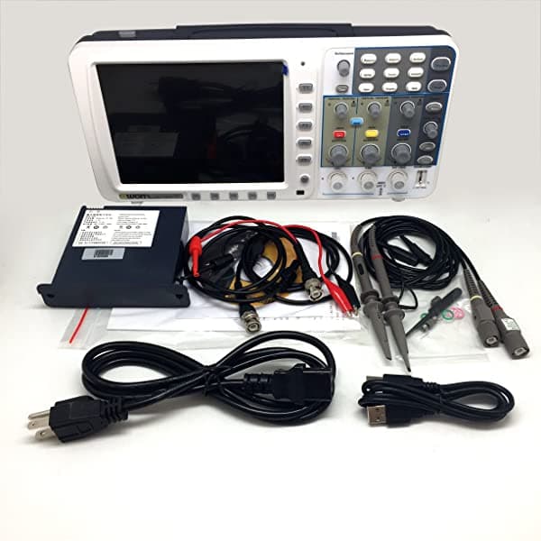 Owon, osciloscopio 100mhz Sds7102 1g/s grande, con pantalla de 8 pulgadas de LCD, incluye batería y bolsa portable