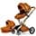 Cochecito de bebé de la marca Hot Mom - Asiento ajustable en altura y ángulo, absorción de golpes en las cuatro ruedas, reversible, cochecito moderno ‎F22