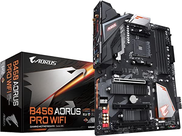 GIGABYTE B450 AORUS PRO Wi-Fi (AMD Ryzen AM4/ATX/M.2 Protector térmico con Wi-Fi/HDMI/DVI/USB 3.1 Gen 2/DDR4/placa madre)