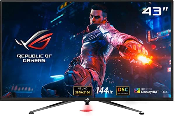 Asus Rog Swift Pg43Uq 43" 4K Hdr Dsc Monitor De Videojuegos | 144Hz Compatible Con G-Sync Cuidado Ocular Pantalla Hdr 1000