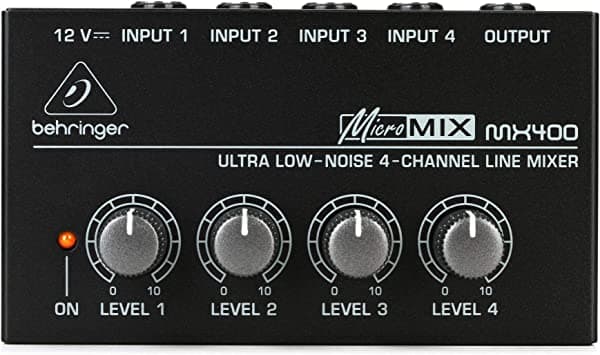 Mixer de 4 canales Behringer MicroMIX MX400 en color negro
