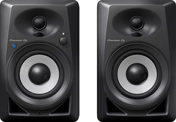 Pioneer DJ Sistema de monitor de escritorio DM-40BT con funcionalidad Bluetooth, 4 pulgadas (par, negro)