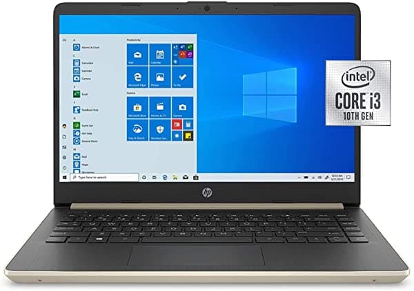 HP Laptop HD SVA BrightView WLED Business de 14 pulgadas | Intel Core i3-1005G1 | WiFi | Bluetooth | HDMI | Windows 10 Home S | dorado (dorado, 8 GB DDR4 RAM | SSD de 256 GB | Hub USB 3.0)