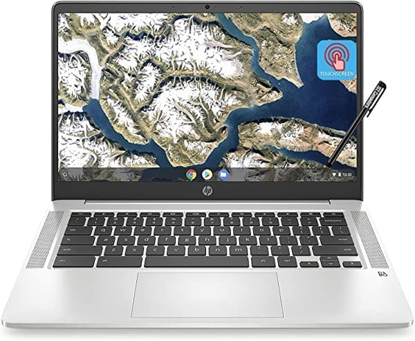 2022 HP Chromebook 14a Pantalla táctil HD IPS de 14 pulgadas (4 GB de RAM, 64 GB eMMC, Intel Celeron N4020 de 2 núcleos, gráficos UHD), portátil para el hogar y la educación, cámara web, tipo C, batería de hasta 14 horas, lápiz capacitivo, sistema operativo cromado