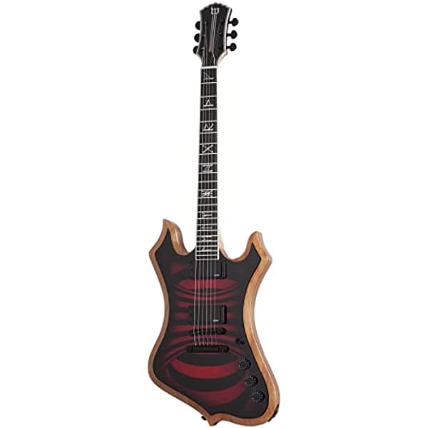 Wylde Audio Nomad Guitar, chapa de arce acolchada, diapasón de ébano, Redrum Vortex, 4536