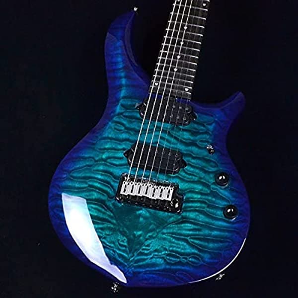 Sterling JP Majesty X Dimarzio 7 - Guitarra eléctrica de 7 cuerdas, Cerulean Paradise con funda acolchada