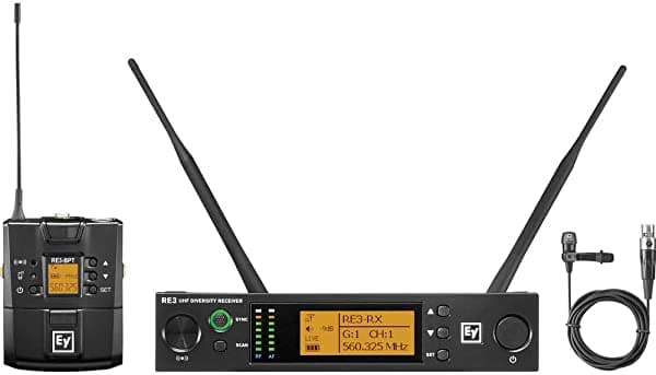 Electro-Voice RE3-BPCL-5H Sistema de Bodipack inalámbrico, Micrófono Cardioide, 560-596MHz F.01U.354.232