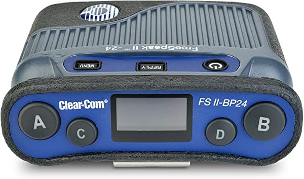 Clear-Com FSII-BP24-X4-O2 FreeSPeak II - Cinturón digital inalámbrico O2 para entornos de alta presión, conector para auriculares XLR-4M