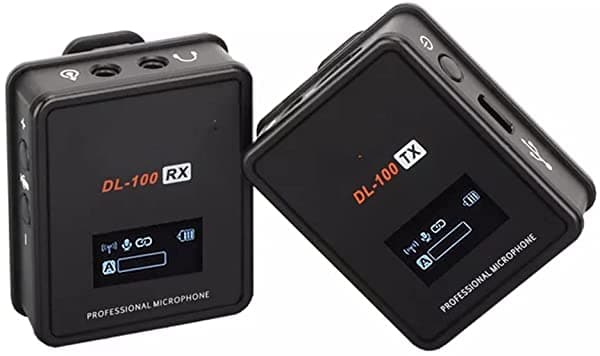 WIONC Mini micrófono inalámbrico para cámara de entrevista, video, solapa, micrófono Lavalier, adecuado para teléfono móvil, estudio de grabación en vivo (color: negro, tamaño jjzx-125