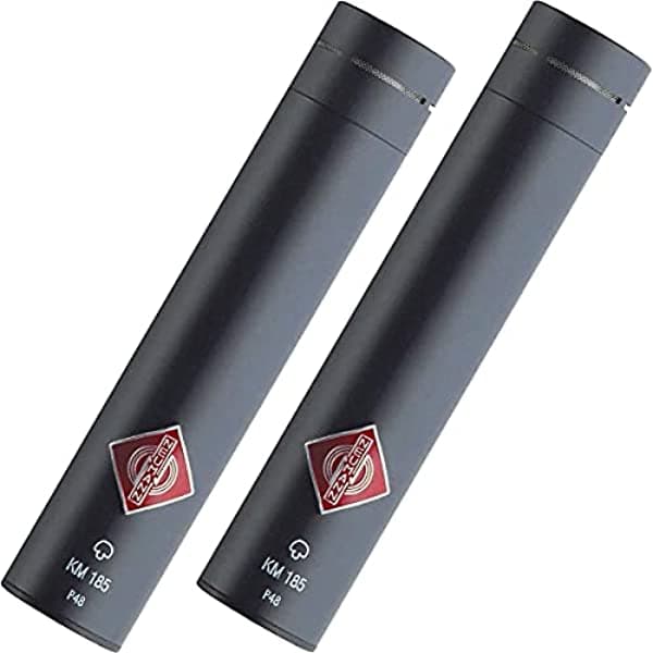 Neumann Skm 185 MT Stereo Set, Incluye 2 x KM 185,2 X sg21bk, 2 X wns100 en woodbox, Negro Mate