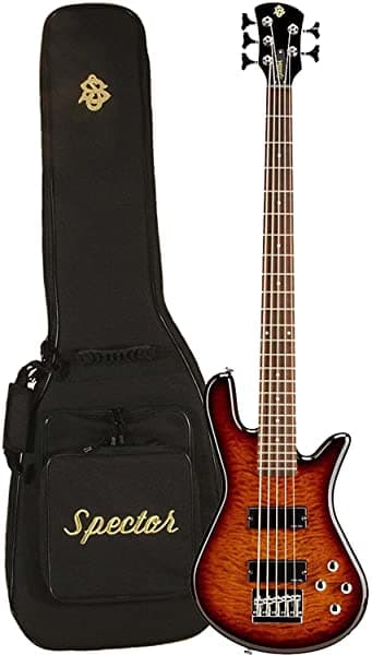 Clutch Spector Legend 5 Standard Bajo - Tobacco Sunburst Gloss Spector Funda Bundle