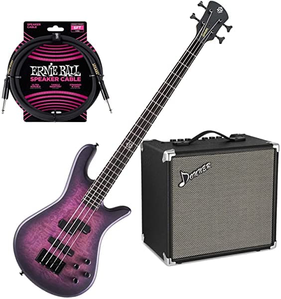 Unknown Spector NS Pulse II 4 bajo eléctrico - Ultra Violet Matte, amplificador de bajo 30 watts, cable Eball, combo