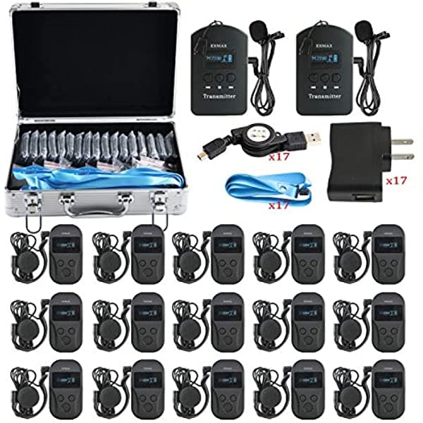 Exmax Exd-101 - Sistema De Transmisión Inalámbrica Para Auriculares (24 Ghz Con 9999 Canales Interpretación Simultánea)