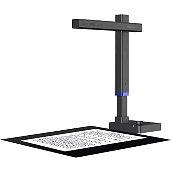 Nizyh Portable 13Mp Book Scanner Flatten Curve Technology Capture Max A3 Document Fast Scan Para Office Library School (Color Black Size 116.9 157.9 409.4Mm) smsm-666
