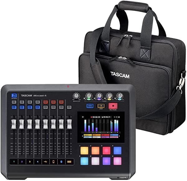 Clutch Tascam Mixcast 4 Podcast Workstation Tascam Cs-Pcas20 Bundle