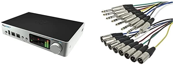 Iconnectivity Playaudio12 Interfaz De Audio Y Midi Con Protección Contra Failover Para Uso En Vivo Y Monoprice Stage Y Studio Patch Cable 10Ft (601297)