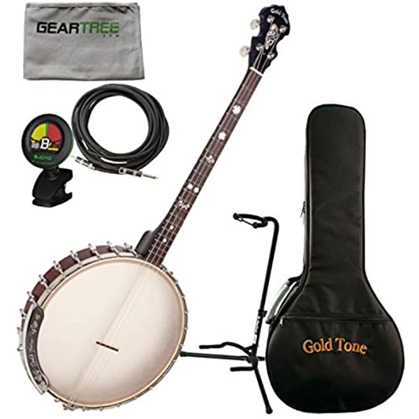 Goldtone It-17 Banjo De Tenor Irlandés Con Bolsa Soporte Tela Afinador Y Cable