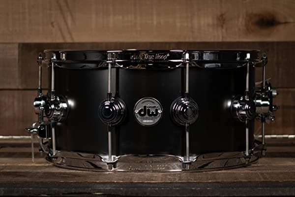 Dw Collector'S Series - Tambor De Metal (6.5 X 14.0 In) Color Negro Satinado Sobre Latón DRVD6514SVCBK