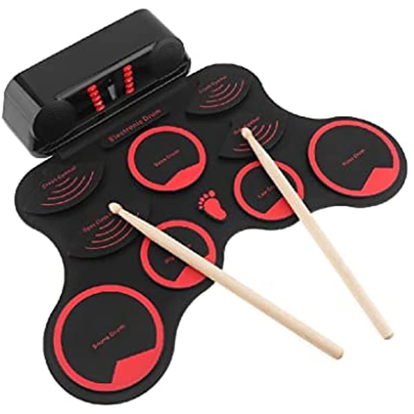 Wssbk Portable Roll-Up Batería Electrónica Kit 9 Pad Built-In Altavoz Parlante Con Drumstick Sustain Pedal Support Usb Midi rhzjh-207