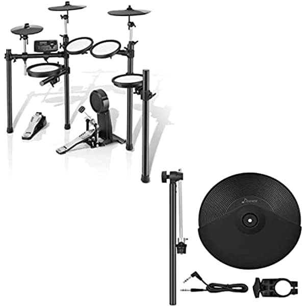 Donner Juego De Tambor Eléctrico Con 329 Sonidos Con Kit De Platillos De Expansión Con Platillos De 12 Pulgadas