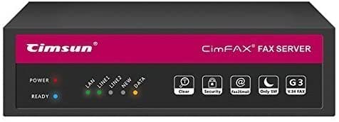 Cimsun Cimfax Ultimate W5 2-Port Fax Desde Pc A Máquinas De Fax/Server/Cliente/En Línea Fax2Email V.34 Fax 400 Los Usuarios Para Windows Xp/7/8/10/Mac 16 Gb De Almacenamiento CF-E52A6