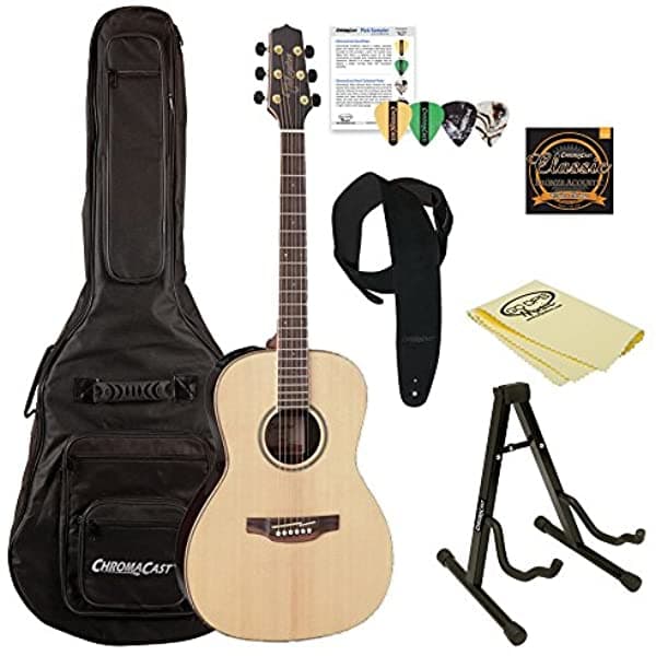 Takamine GY93E-KIT-2 New Yorker - Guitarra electroacústica con funda CromaCast y accesorios