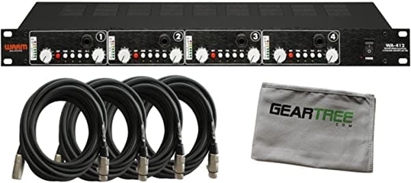 Cálido Audio Wa-412 4 Canales De Micrófono Preamplificador/Di Con Geartree Paño Y 4 Xlr Cables