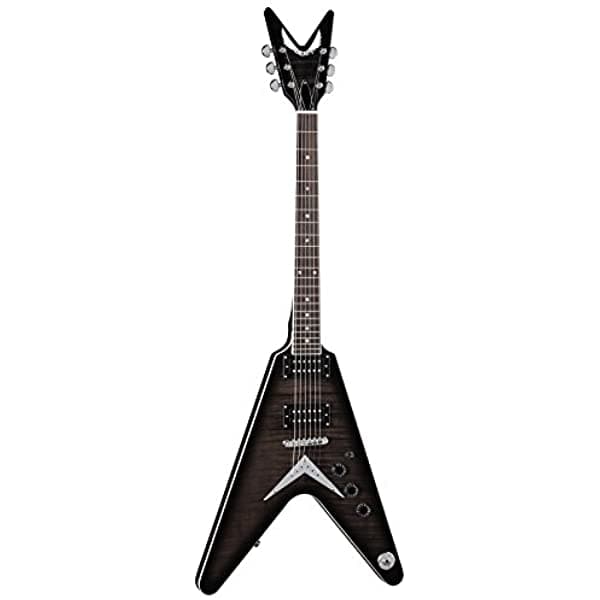 Dean Guitars V 79 TBK Guitarra Eléctrica de Cuerpo Sólido con Tapa Flameada Negra