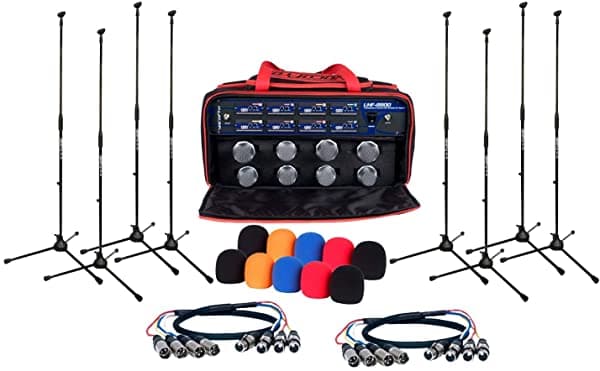 VocoPro Sistema De Micrófono Inalámbrico Uhf De 8 Canales Con M ‎UHF8800XL