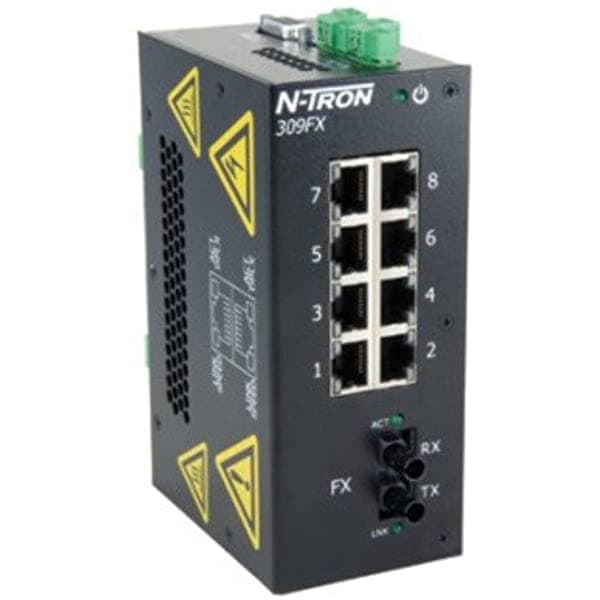 Red Lion Controls/N-Tron 309Fxe-St-15 N-Tron 9 Port Industrial Ethernet Switch 8 X 10/100Basetx 1 X 100Basefx Fiber Uplink Din-Rail Singlemode St Style Connector 9.3 Mi