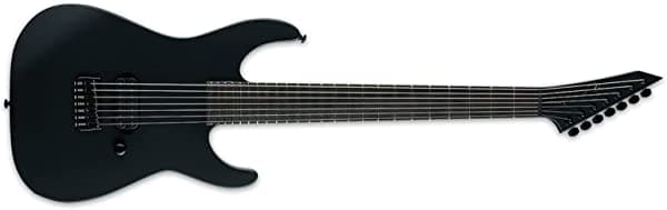 Esp Guitarras Barítono Metal 7-String Guitarra Eléctrica Satinado Negro Derecha (Lm7Bhtbkmblks)