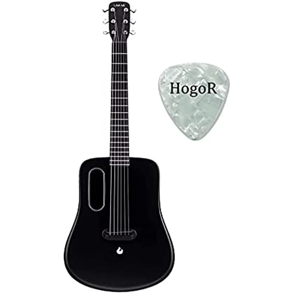 Lava Me 2 Guitarra De Fibra De Carbono Con Efectos 36 Pulgadas Guitarra Acústica De Viaje Eléctrica Con Púas De Bolsa Y Cable De Carga Paquete Con Hogor Ideal Para Guitarra HG-LAVA ME 2