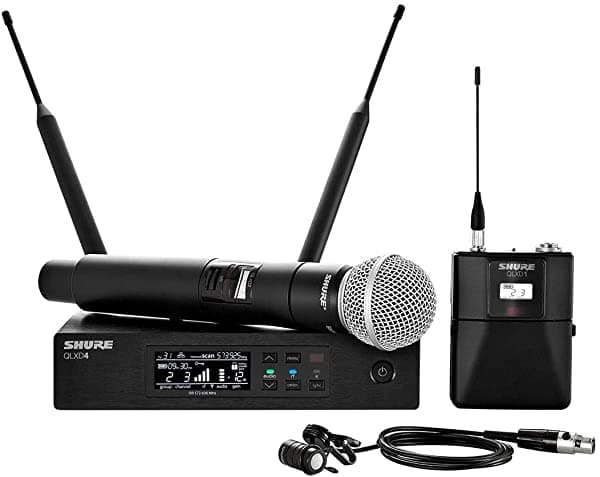 Shure Bodypack Inalámbrico Y Combo Sistema Con Wl185 Vocales Y Sm58 Banda X52 QLXD124/85-X52