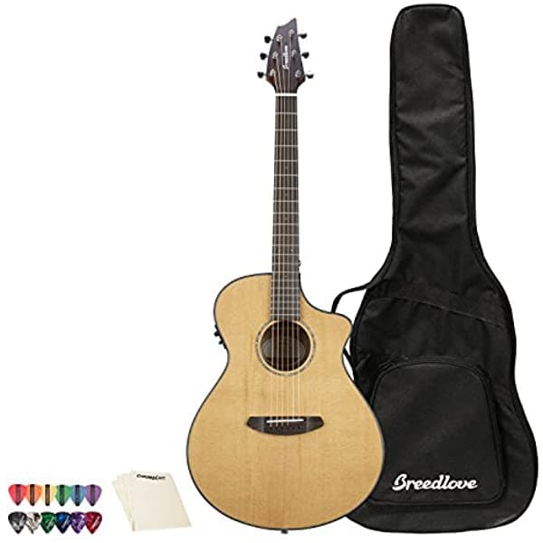 Breedlove Pursuit Concert Ce Guitarra Acústica Y Eléctrica Con 12 Púas Chromacast Y Paño Polaco PSCO01CERCMA-KIT-1