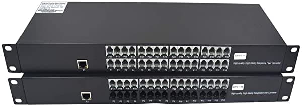 Primeda-Telecom Telefono Extensores - Telefonía Pcm De 32 Canales Sobre Fibra Óptica Monomodo Hasta 20 Km Con Ethernet 10/100Mbps HM-PCM32CH