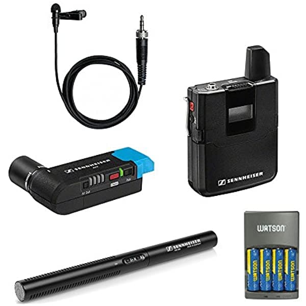 Sennheiser Avx Camera-Mountable Lavalier Pro Digital Inalámbrico Set Con Sennheiser Mke 600 Escopeta Micrófono Y 4 Horas Cargador Rápido (2300 Mah) Negro AVX-ME2 SET-4-US