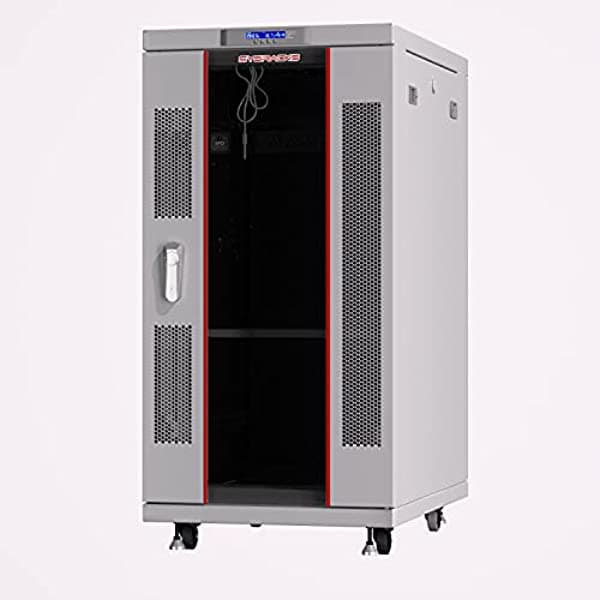 Sysracks Rack Para Servidores - Armario De Bloqueo - Rack De Red - Gabinete Av - 27U - Montaje En Rack - Estante De Red Libre - Gabinete De Servidor - Nivelador De Ruedas - Estante De Rack - Ventilador De Refrigeración - Termostato - Pdu - Gris Claro SRF 22.6.9 G