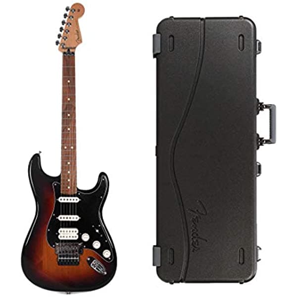 Fender Player Stratocaster Floyd Rose HSS 3-Color Sunburst Bundle con Estuche Rígido Moldeado Fender