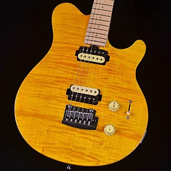 Sterling AX3FM-TGO-M1 - Guitarra Eléctrica de Cuerpo Sólido, 6 Cuerdas, Derecho, Trans Gold AX3FMTGD