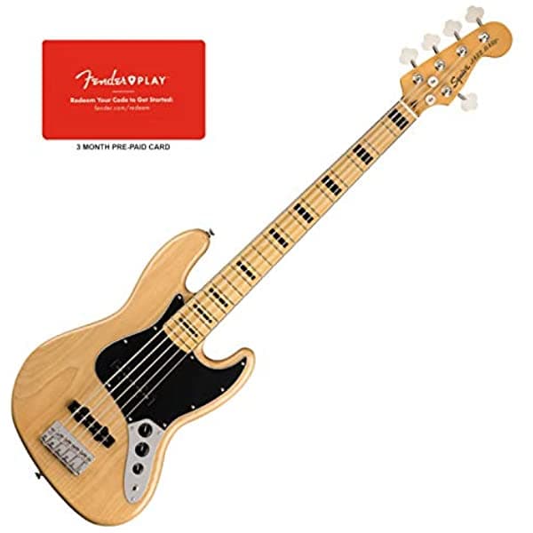 Squier 0374550521 Classic Vibe '70s Jazz Bass V Diapasón de Arce Natural con FE