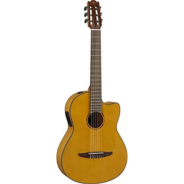 Yamaha NCX1FM NT Guitarra Clásica Electroacústica de Cuerdas de Nylon con Cuerpo de Flame Maple, Natural