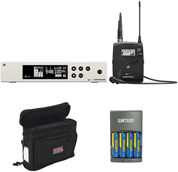 Sennheiser EW 100 G4-ME 2-II Sistema Inalámbrico con Micrófono Lavalier Omnidireccional ME 2-II A1 (470 a 516 MHz) GM-1W Mobile Pack Inalámbrico & Cargador Rápido de 4 Horas EW 100 G4-ME2-A1