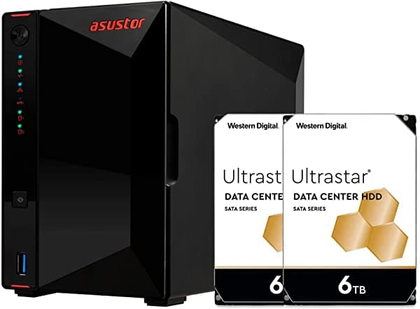 Asustor Nas As5202T + Xtb Wd Purple Hdd (Dos Unidades De Disco Duro Xtb Incluidas)