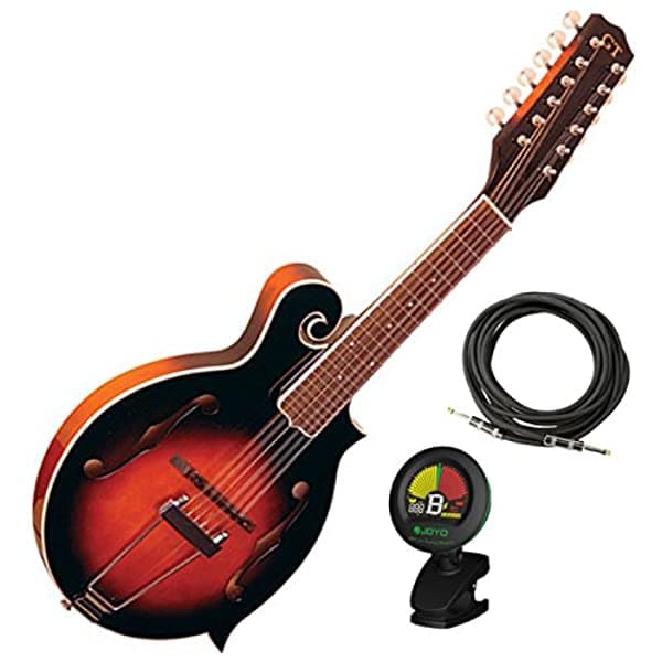 Goldtone F-12 Escala Larga 6-String Manditar Mando-Guitar W/ Funda Afinador Y Cable F-12 BUNDLE
