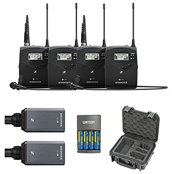 Sennheiser Ew 100 Eng G4 Sistema Combinado De Micrófono Inalámbrico (Paquete De 2) Con Funda De Sistema Iseries Para 2 Sennheiser Eng Sistema Y Cargador Rápido De 4 Horas EW 100 ENG G4-G